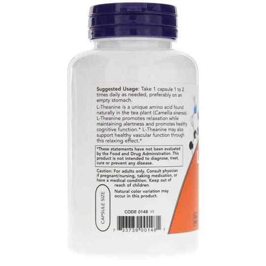 L-Theanine 200 Mg Double Strength, NOW